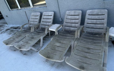 Soiled and moldy patio furniture that needs cleaning in Central Florida, Polk, Orange and Osceola Counties