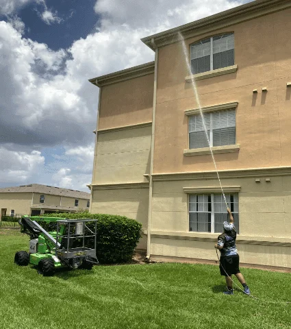 PCA Washing proper multi-unit residential building in Central Florida, Polk, Orange and Osceola Counties.