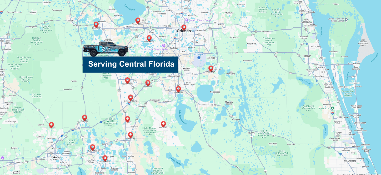 Central Florida WIde Map with Truck