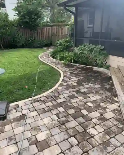 Before Very moldy paver path