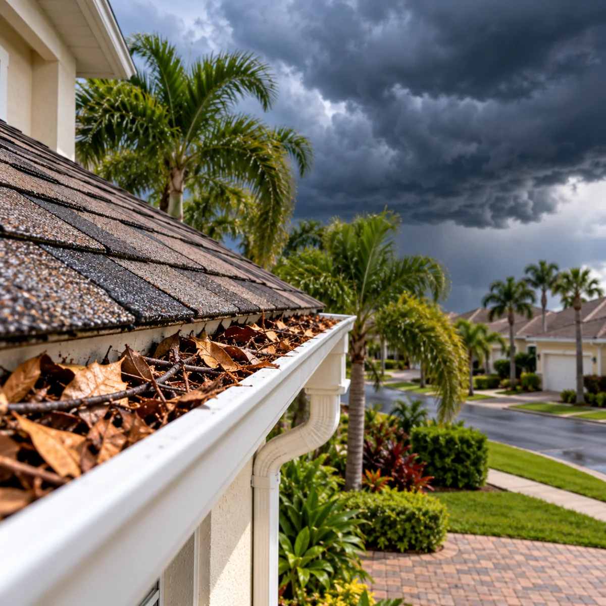 Residential Gutter Cleaning Davenport FL | Pro Cleaning Action 18 Before Hurricane Storm Season