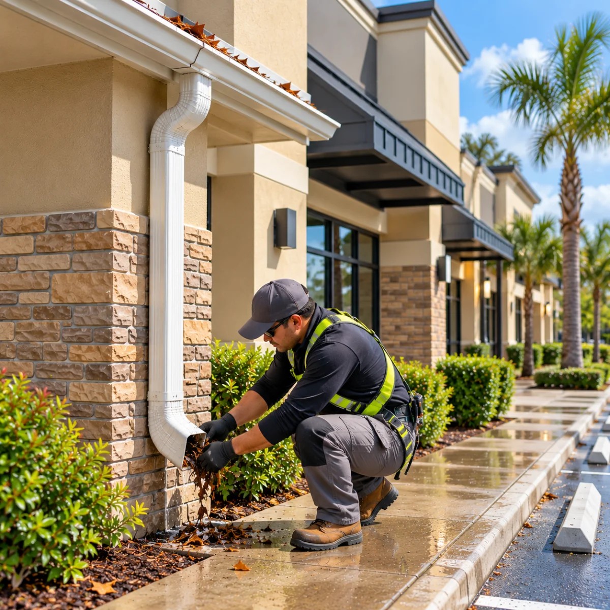 Commercial Gutter Cleaning Davenport FL | Pro Cleaning Action 5 Commercial Downspout Cleaning