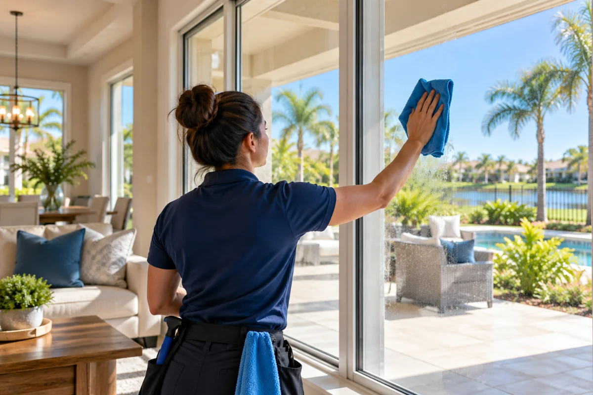 Cleaning the inside of a residential window