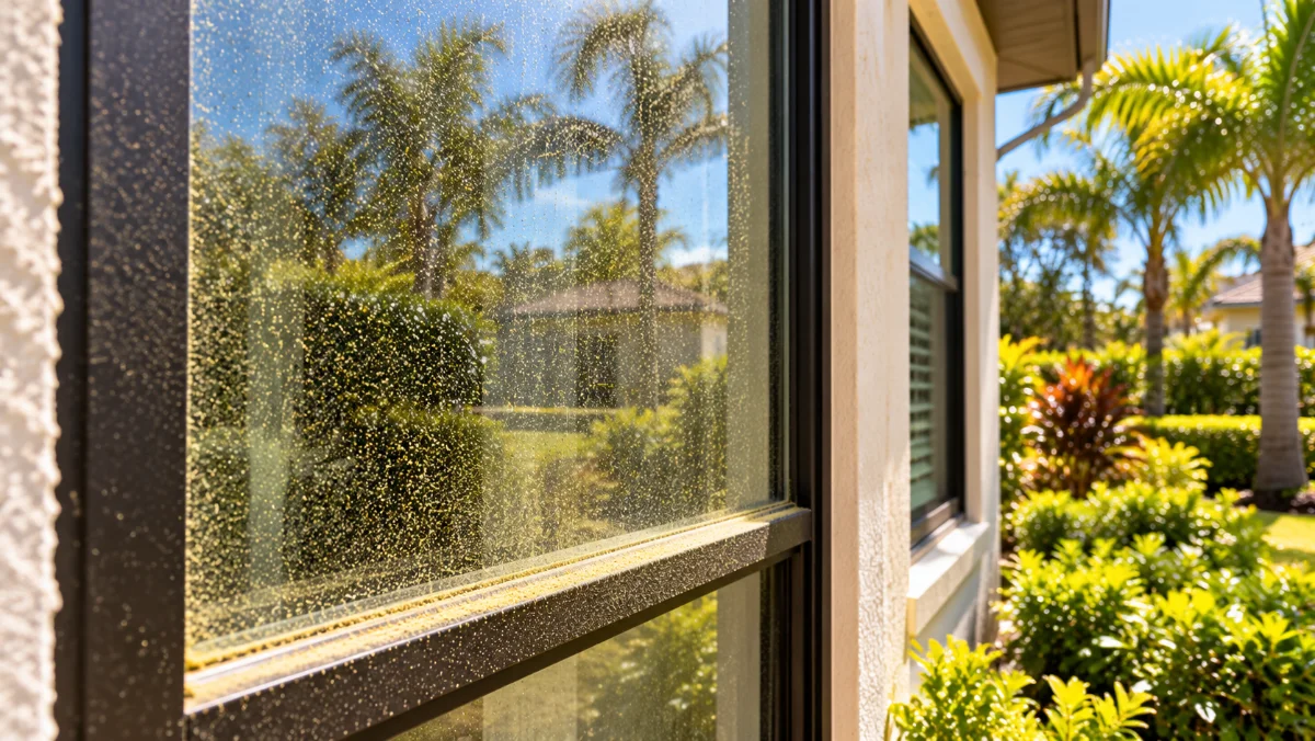 Exterior Window Cleaning Davenport FL | Pro Cleaning Action 11 Pollen on Exterior Windows