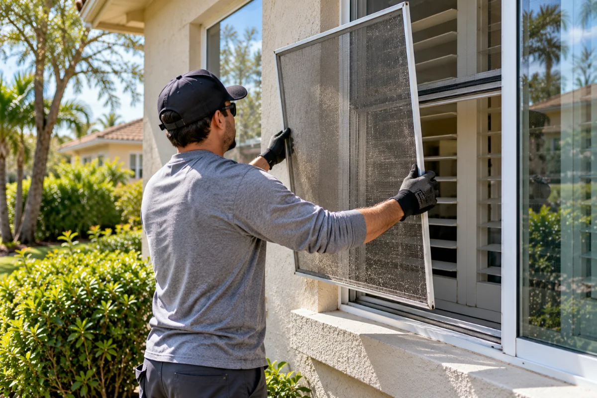Removable Window Screen Cleaning