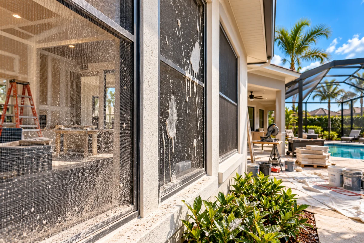 Window Screen Cleaning After Construction or Remodeling